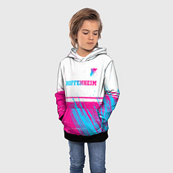 Толстовка-худи детская Hoffenheim neon gradient style посередине, цвет: 3D-черный — фото 2