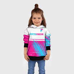 Толстовка-худи детская Hoffenheim neon gradient style посередине, цвет: 3D-черный — фото 2