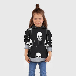 Толстовка-худи детская Слёзы черепов, цвет: 3D-меланж — фото 2