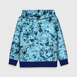 Толстовка-худи детская Абстракция бирюзовый, цвет: 3D-синий