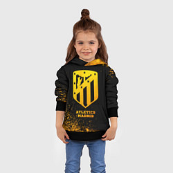 Толстовка-худи детская Atletico Madrid - gold gradient, цвет: 3D-черный — фото 2