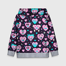 Детская толстовка Паттерн с арт сердцами