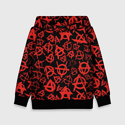 Детская толстовка Узор анархия красный