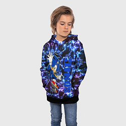 Толстовка-худи детская Sonic x blue, цвет: 3D-черный — фото 2