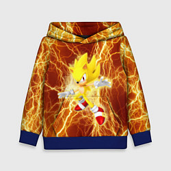 Толстовка-худи детская Sonic x yellow, цвет: 3D-синий
