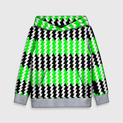 Детская толстовка Вертикальные чёрно-зелёные полосы