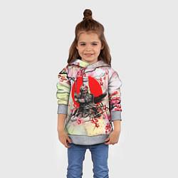 Толстовка-худи детская Samurai v sakure, цвет: 3D-меланж — фото 2