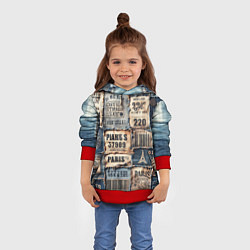 Толстовка-худи детская Пэчворк джинсы из Парижа, цвет: 3D-красный — фото 2