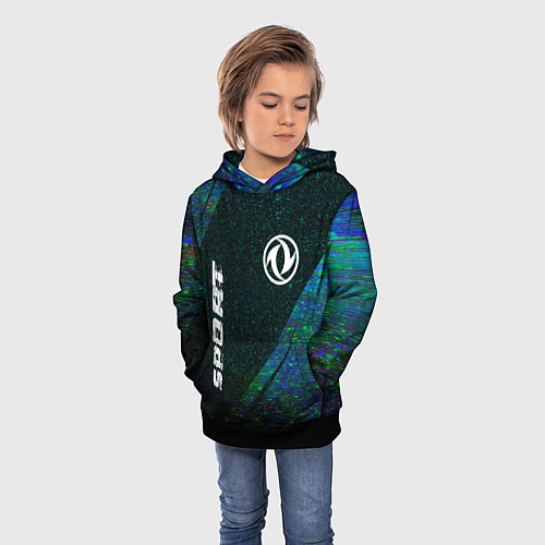 Детская толстовка Dongfeng sport glitch blue / 3D-Черный – фото 3