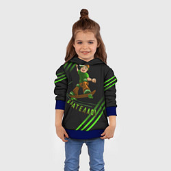 Толстовка-худи детская Брателло на скейте, цвет: 3D-синий — фото 2