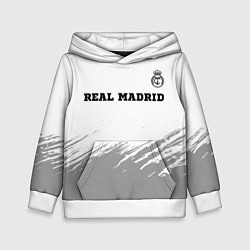 Толстовка-худи детская Real Madrid sport на светлом фоне посередине, цвет: 3D-белый