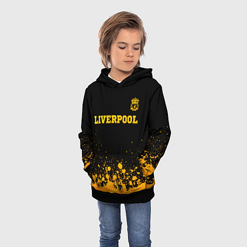 Детская толстовка Liverpool - gold gradient посередине / 3D-Черный – фото 3