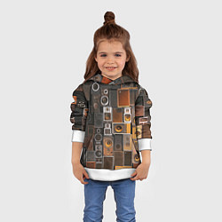 Толстовка-худи детская Винтажные колонки, цвет: 3D-белый — фото 2