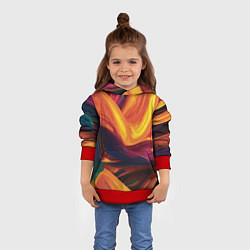 Толстовка-худи детская Цветная абстракция colorful, цвет: 3D-красный — фото 2