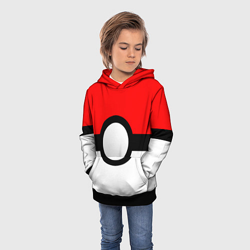 Детская толстовка Pokeball texture / 3D-Черный – фото 3