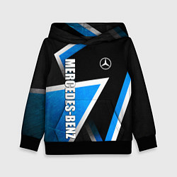 Толстовка-худи детская Mercedes - blue metal, цвет: 3D-черный