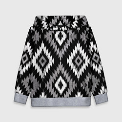 Толстовка-худи детская Геометрический узор икат - ромбы, цвет: 3D-меланж