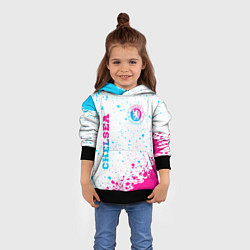 Толстовка-худи детская Chelsea neon gradient style вертикально, цвет: 3D-черный — фото 2