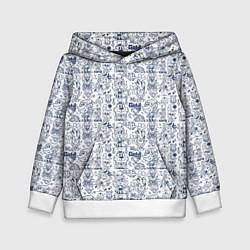 Детская толстовка Человечки и животные скетч