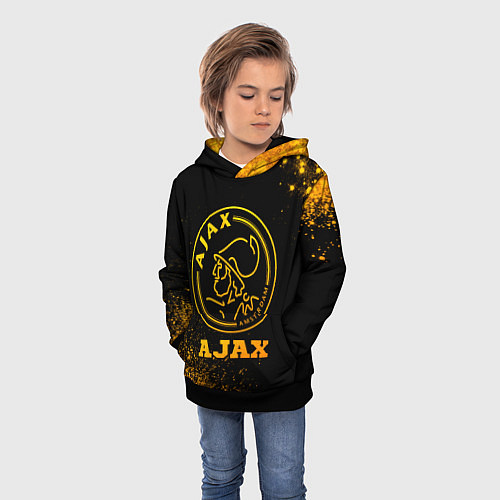 Детская толстовка Ajax - gold gradient / 3D-Черный – фото 3