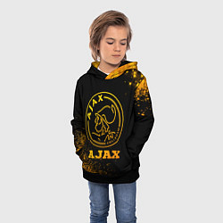 Толстовка-худи детская Ajax - gold gradient, цвет: 3D-черный — фото 2