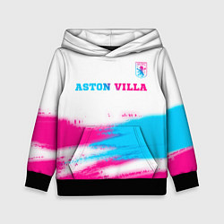 Толстовка-худи детская Aston Villa neon gradient style посередине, цвет: 3D-черный