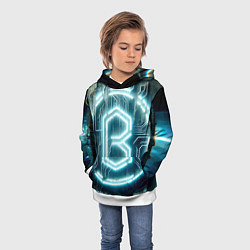 Толстовка-худи детская Неоновая вывеска - свечение, цвет: 3D-белый — фото 2