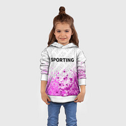 Толстовка-худи детская Sporting pro football посередине, цвет: 3D-белый — фото 2