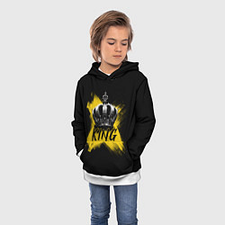 Толстовка-худи детская Корона Кинга, цвет: 3D-белый — фото 2