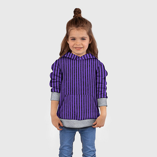 Детская толстовка Полосатый яркий фиолетовый / 3D-Меланж – фото 4