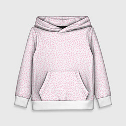 Толстовка-худи детская Светло-розовый паттерн маленькие пятна, цвет: 3D-белый