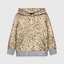 Толстовка-худи детская Светлый коричневый текстурированный под камень, цвет: 3D-меланж