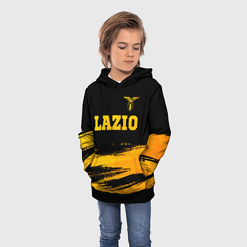 Детская толстовка Lazio - gold gradient посередине / 3D-Черный – фото 3