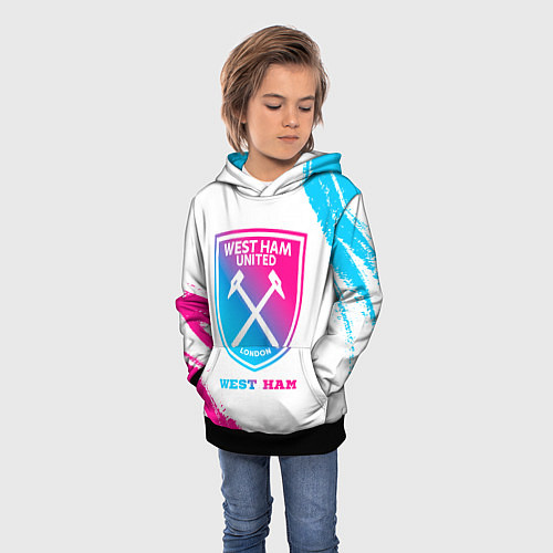 Детская толстовка West Ham neon gradient style / 3D-Черный – фото 3