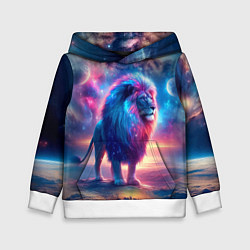 Толстовка-худи детская Space lion - ai art fantasy, цвет: 3D-белый
