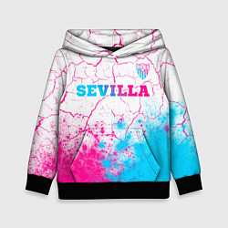 Толстовка-худи детская Sevilla neon gradient style посередине, цвет: 3D-черный