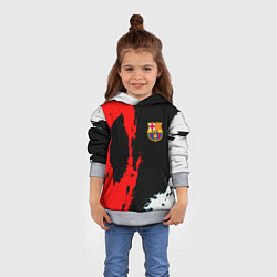 Толстовка-худи детская Barcelona fc краски спорт, цвет: 3D-меланж — фото 2