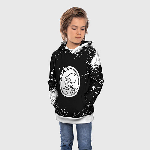 Детская толстовка Аякс краски брызги спорт / 3D-Белый – фото 3