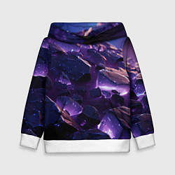 Детская толстовка Фиолетовые неоновые камни со светом