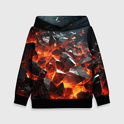 Детская толстовка Взрыв камней в красном неоне