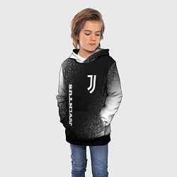 Толстовка-худи детская Juventus sport на темном фоне вертикально, цвет: 3D-черный — фото 2