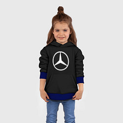 Толстовка-худи детская Mercedes benz logo white, цвет: 3D-синий — фото 2