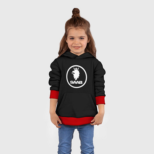 Детская толстовка Saab avto logo / 3D-Красный – фото 4