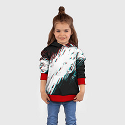 Толстовка-худи детская Glitch effect, цвет: 3D-красный — фото 2