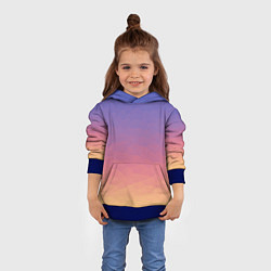 Толстовка-худи детская Эффект рассвета градиентом с кристаллизацией, цвет: 3D-синий — фото 2