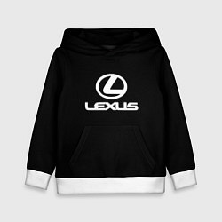 Толстовка-худи детская Lexus white logo, цвет: 3D-белый