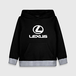 Толстовка-худи детская Lexus white logo, цвет: 3D-меланж