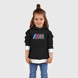 Толстовка-худи детская BMW sport logo, цвет: 3D-белый — фото 2