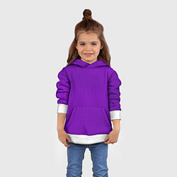 Толстовка-худи детская Фиолетовый текстурированный, цвет: 3D-белый — фото 2