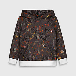 Толстовка-худи детская Герои 3 Карта Инферно, цвет: 3D-белый